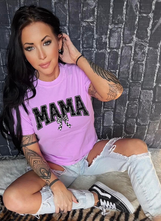 Mama Checkered Bow