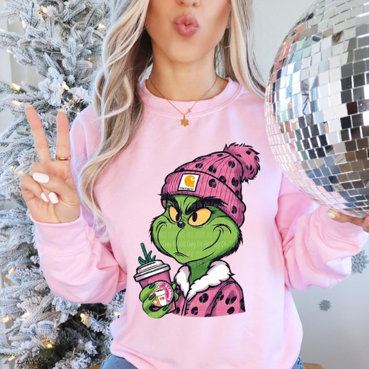 Pink Grinch Dunkin Donuts